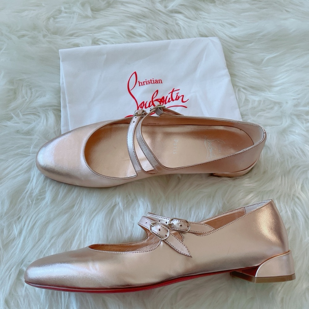 Christian Louboutin Metallic Pink Flats